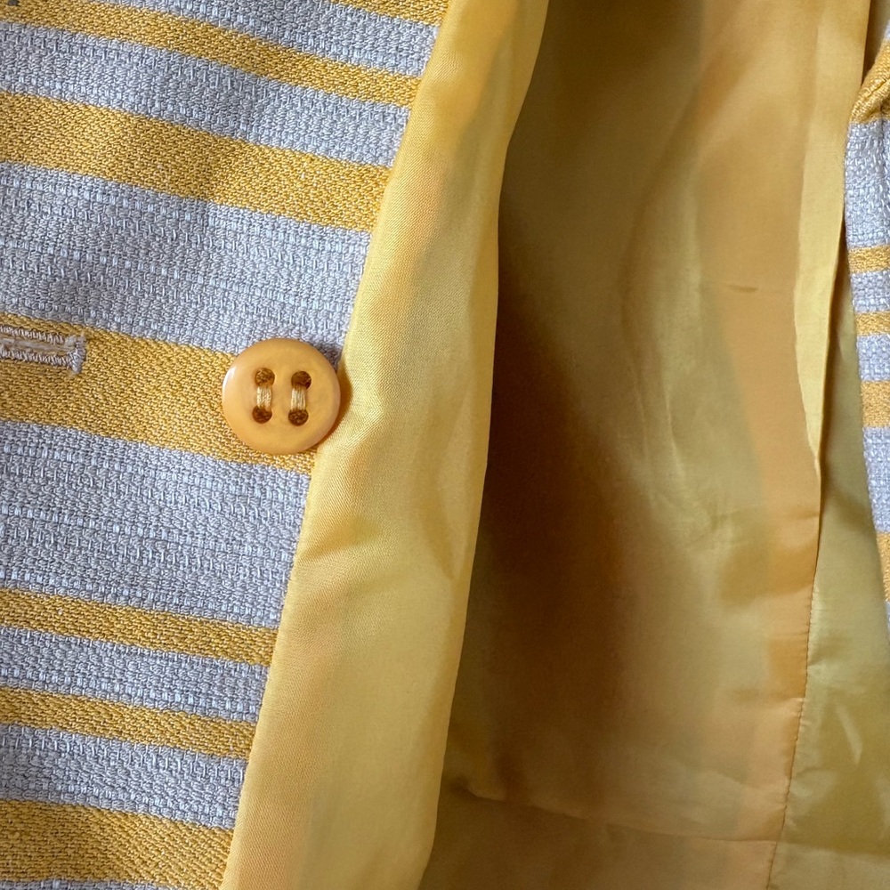 NWOT Women’s Talbots Yellow & Khaki Striped Blazer - SIZE 10 - Picture 13 of 16